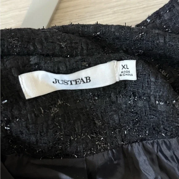 JustFab Black Tweed Blazer with Gold Buttons - Picture 7 of 9